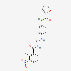 molecular formula C20H16N4O5S B3951919 N-[4-({[(2-methyl-3-nitrophenyl)carbonyl]carbamothioyl}amino)phenyl]furan-2-carboxamide 