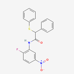 molecular formula C20H15FN2O3S B3952268 N-(2-fluoro-5-nitrophenyl)-2-phenyl-2-(phenylsulfanyl)acetamide 