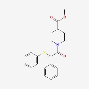 molecular formula C21H23NO3S B3952336 METHYL 1-[2-PHENYL-2-(PHENYLSULFANYL)ACETYL]PIPERIDINE-4-CARBOXYLATE 