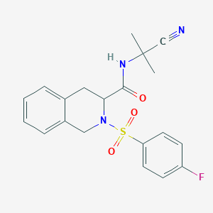 molecular formula C20H20FN3O3S B3952530 N-(1-Cyano-1-methylethyl)-2-(4-fluorobenzenesulfonyl)-1,2,3,4-tetrahydroisoquinoline-3-carboxamide 