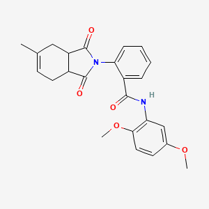 molecular formula C24H24N2O5 B3952550 N-(2,5-dimethoxyphenyl)-2-(5-methyl-1,3-dioxo-3a,4,7,7a-tetrahydroisoindol-2-yl)benzamide 