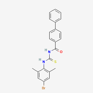 molecular formula C22H19BrN2OS B3952818 N-[(4-bromo-2,6-dimethylphenyl)carbamothioyl]biphenyl-4-carboxamide 