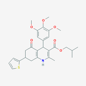 molecular formula C28H33NO6S B395282 2-Methylpropyl 2-methyl-5-oxo-7-(thiophen-2-yl)-4-(3,4,5-trimethoxyphenyl)-1,4,5,6,7,8-hexahydroquinoline-3-carboxylate 
