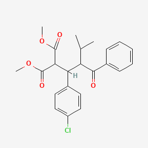 molecular formula C23H25ClO5 B3952918 Dimethyl 2-[2-benzoyl-1-(4-chlorophenyl)-3-methylbutyl]propanedioate 