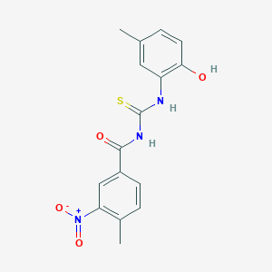 molecular formula C16H15N3O4S B3952954 N-[(2-hydroxy-5-methylphenyl)carbamothioyl]-4-methyl-3-nitrobenzamide 