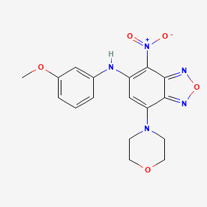 molecular formula C17H17N5O5 B3952993 N-(3-Methoxyphenyl)-7-(morpholin-4-YL)-4-nitro-2,1,3-benzoxadiazol-5-amine 