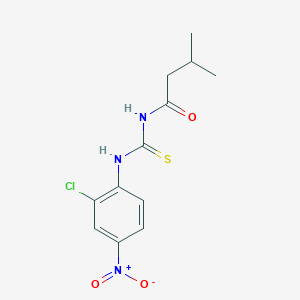 molecular formula C12H14ClN3O3S B3953023 N-[(2-chloro-4-nitrophenyl)carbamothioyl]-3-methylbutanamide 