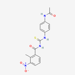 molecular formula C17H16N4O4S B3953052 N-{[4-(acetylamino)phenyl]carbamothioyl}-2-methyl-3-nitrobenzamide 
