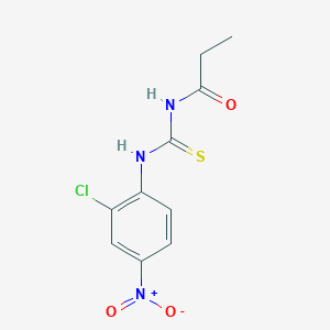 molecular formula C10H10ClN3O3S B3953156 N-[(2-chloro-4-nitrophenyl)carbamothioyl]propanamide 