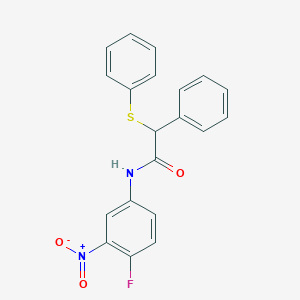 molecular formula C20H15FN2O3S B3953183 N-(4-fluoro-3-nitrophenyl)-2-phenyl-2-(phenylsulfanyl)acetamide 