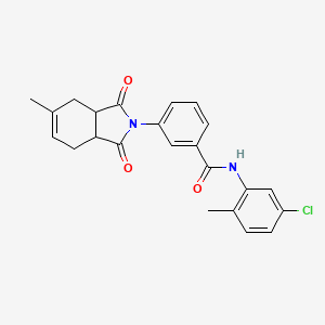 molecular formula C23H21ClN2O3 B3953215 N-(5-chloro-2-methylphenyl)-3-(5-methyl-1,3-dioxo-3a,4,7,7a-tetrahydroisoindol-2-yl)benzamide 