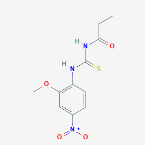 molecular formula C11H13N3O4S B3953221 N-[(2-methoxy-4-nitrophenyl)carbamothioyl]propanamide 