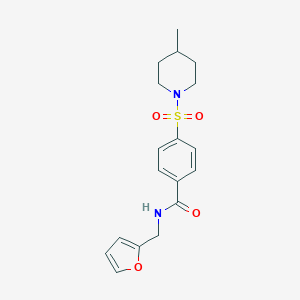 molecular formula C18H22N2O4S B395323 N-[(FURAN-2-YL)METHYL]-4-[(4-METHYLPIPERIDIN-1-YL)SULFONYL]BENZAMIDE 
