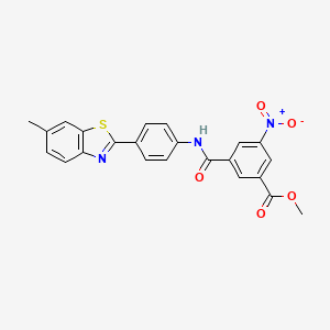 molecular formula C23H17N3O5S B3953453 METHYL 3-{[4-(6-METHYL-1,3-BENZOTHIAZOL-2-YL)ANILINO]CARBONYL}-5-NITROBENZOATE 