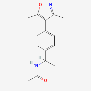 molecular formula C15H18N2O2 B3953573 N-[1-[4-(3,5-dimethyl-1,2-oxazol-4-yl)phenyl]ethyl]acetamide 