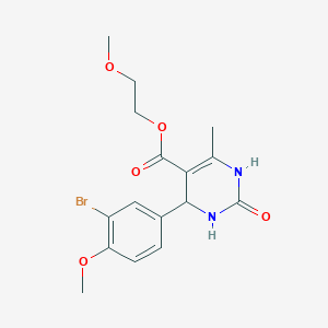molecular formula C16H19BrN2O5 B395358 2-Methoxyethyl 4-(3-bromo-4-methoxyphenyl)-6-methyl-2-oxo-1,2,3,4-tetrahydropyrimidine-5-carboxylate 