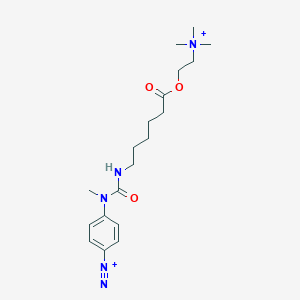(N'-Methyl,N'-4-diazonium phenyl)(N-6-hexanoic acid, 2-(trimethylammonium)ethyl ester)urea