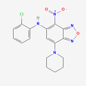 molecular formula C17H16ClN5O3 B3953624 N-(2-chlorophenyl)-4-nitro-7-(piperidin-1-yl)-2,1,3-benzoxadiazol-5-amine 