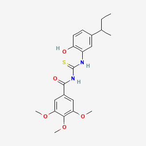 molecular formula C21H26N2O5S B3953637 N-{[5-(butan-2-yl)-2-hydroxyphenyl]carbamothioyl}-3,4,5-trimethoxybenzamide 