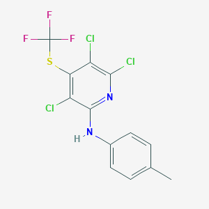 molecular formula C13H8Cl3F3N2S B395372 N-(4-METHYLPHENYL)-N-{3,5,6-TRICHLORO-4-[(TRIFLUOROMETHYL)SULFANYL]-2-PYRIDYL}AMINE 