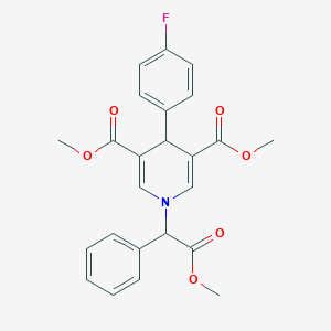 molecular formula C24H22FNO6 B395380 dimethyl 4-(4-fluorophenyl)-1-(2-methoxy-2-oxo-1-phenylethyl)-1,4-dihydro-3,5-pyridinedicarboxylate 