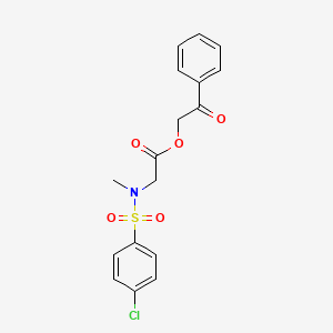 molecular formula C17H16ClNO5S B3953939 Phenacyl 2-[(4-chlorophenyl)sulfonyl-methylamino]acetate 