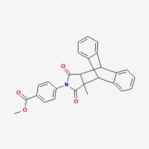 molecular formula C27H21NO4 B3953952 Methyl 4-(15-methyl-16,18-dioxo-17-azapentacyclo[6.6.5.0~2,7~.0~9,14~.0~15,19~]nonadeca-2,4,6,9,11,13-hexaen-17-yl)benzoate (non-preferred name) 