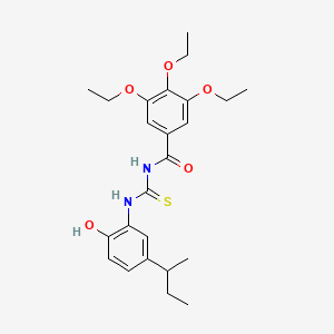 molecular formula C24H32N2O5S B3953979 N-{[5-(butan-2-yl)-2-hydroxyphenyl]carbamothioyl}-3,4,5-triethoxybenzamide 