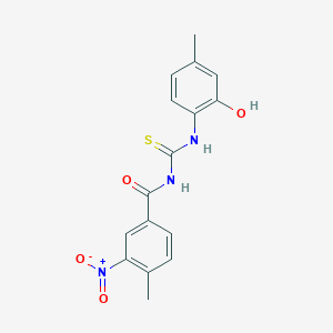 molecular formula C16H15N3O4S B3953991 N-[(2-hydroxy-4-methylphenyl)carbamothioyl]-4-methyl-3-nitrobenzamide 