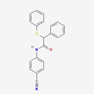 molecular formula C21H16N2OS B3953998 N-(4-cyanophenyl)-2-phenyl-2-(phenylsulfanyl)acetamide 