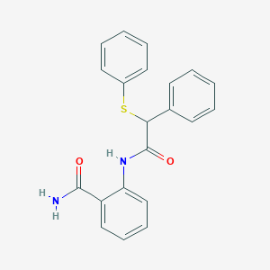 molecular formula C21H18N2O2S B3954042 2-[2-PHENYL-2-(PHENYLSULFANYL)ACETAMIDO]BENZAMIDE 
