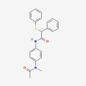 molecular formula C23H22N2O2S B3954043 N-[4-(N-METHYLACETAMIDO)PHENYL]-2-PHENYL-2-(PHENYLSULFANYL)ACETAMIDE 
