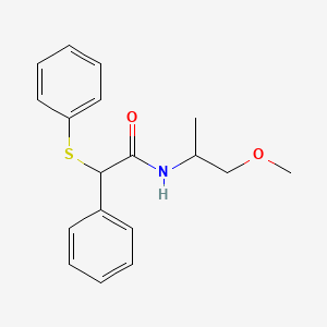 molecular formula C18H21NO2S B3954081 N-(1-methoxypropan-2-yl)-2-phenyl-2-(phenylsulfanyl)acetamide 