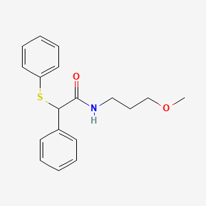 molecular formula C18H21NO2S B3954096 N-(3-methoxypropyl)-2-phenyl-2-(phenylsulfanyl)acetamide 