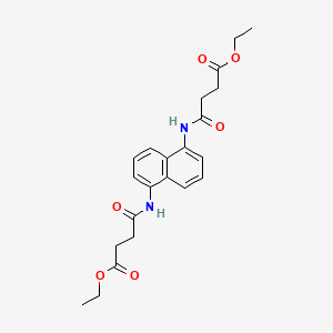 molecular formula C22H26N2O6 B3954137 ETHYL 3-{[5-(4-ETHOXY-4-OXOBUTANAMIDO)NAPHTHALEN-1-YL]CARBAMOYL}PROPANOATE 