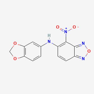 molecular formula C13H8N4O5 B3954154 N-(1,3-benzodioxol-5-yl)-4-nitro-2,1,3-benzoxadiazol-5-amine 