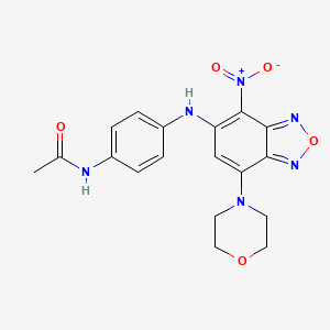 molecular formula C18H18N6O5 B3954158 N-(4-{[7-(morpholin-4-yl)-4-nitro-2,1,3-benzoxadiazol-5-yl]amino}phenyl)acetamide 