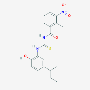 molecular formula C19H21N3O4S B3954219 N-[(5-butan-2-yl-2-hydroxyphenyl)carbamothioyl]-2-methyl-3-nitrobenzamide 