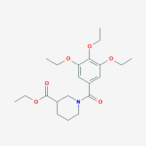 molecular formula C21H31NO6 B3954253 Ethyl 1-[(3,4,5-triethoxyphenyl)carbonyl]piperidine-3-carboxylate 