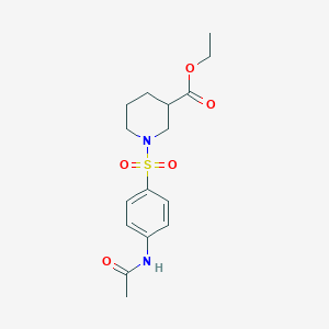 molecular formula C16H22N2O5S B3954286 ETHYL 1-(4-ACETAMIDOBENZENESULFONYL)PIPERIDINE-3-CARBOXYLATE 