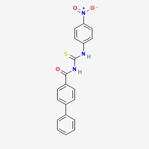 molecular formula C20H15N3O3S B3954301 N-[(4-nitrophenyl)carbamothioyl]biphenyl-4-carboxamide 