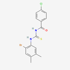 molecular formula C16H14BrClN2OS B3954342 N-[(2-bromo-4,5-dimethylphenyl)carbamothioyl]-4-chlorobenzamide 
