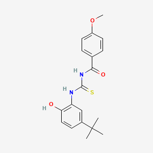 molecular formula C19H22N2O3S B3954376 N-[(5-tert-butyl-2-hydroxyphenyl)carbamothioyl]-4-methoxybenzamide 