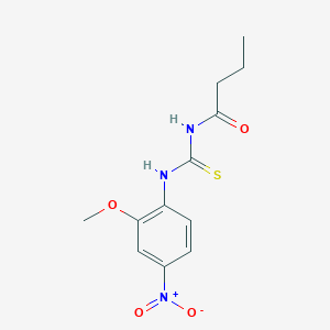 molecular formula C12H15N3O4S B3954392 N-[(2-methoxy-4-nitrophenyl)carbamothioyl]butanamide 