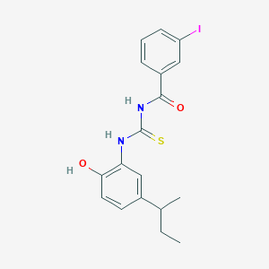 molecular formula C18H19IN2O2S B3954425 N-{[5-(butan-2-yl)-2-hydroxyphenyl]carbamothioyl}-3-iodobenzamide 