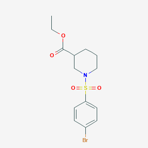 molecular formula C14H18BrNO4S B3954435 Ethyl 1-[(4-bromophenyl)sulfonyl]piperidine-3-carboxylate 