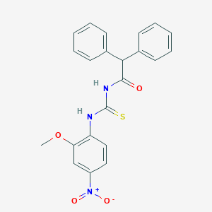 molecular formula C22H19N3O4S B3954603 N-[(2-methoxy-4-nitrophenyl)carbamothioyl]-2,2-diphenylacetamide 
