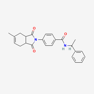 molecular formula C24H24N2O3 B3954647 4-(5-methyl-1,3-dioxo-3a,4,7,7a-tetrahydroisoindol-2-yl)-N-(1-phenylethyl)benzamide 