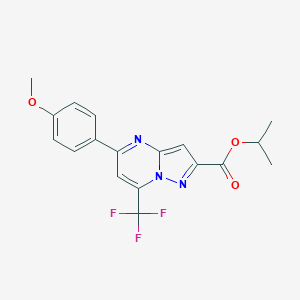 molecular formula C18H16F3N3O3 B395465 Propan-2-yl 5-(4-methoxyphenyl)-7-(trifluoromethyl)pyrazolo[1,5-a]pyrimidine-2-carboxylate 