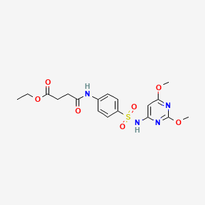 molecular formula C18H22N4O7S B3955001 Ethyl 3-({4-[(2,6-dimethoxypyrimidin-4-YL)sulfamoyl]phenyl}carbamoyl)propanoate 